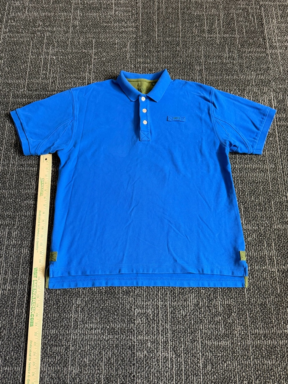 Orvis Solid Blue Fishing Hiking Outdoor Cotton Polo Shirt Men’s Size L